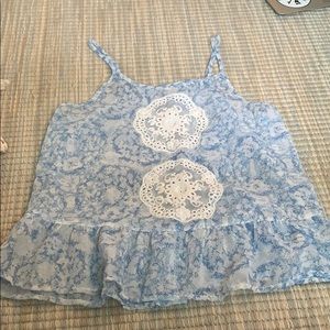 Blue and white blouse